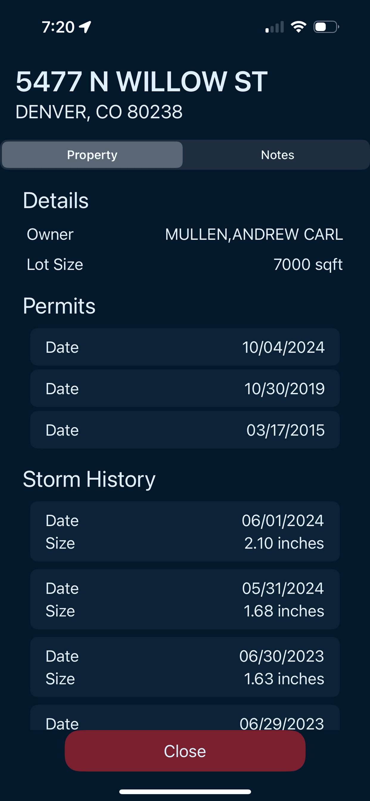 Roof Permits Feature